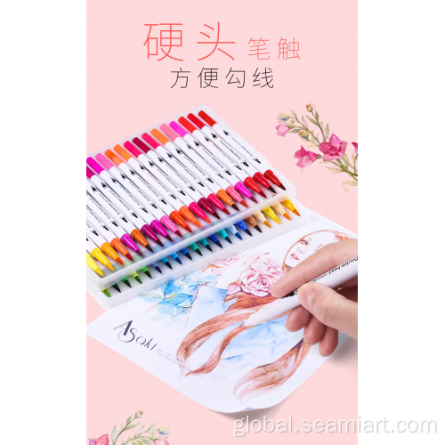 Coloring Brush Marker Pen Best-Selling 72/100 pcs Color Dual tip pens Supplier